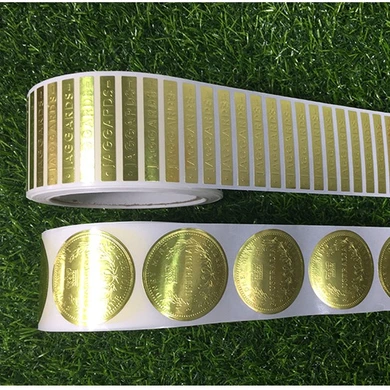 Custom Gold Embossed Paper Logo Sticker Printing Manufacturer